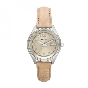 Watch strap Fossil AM4377 Leather Beige 22mm