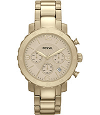 Watch strap Fossil AM4422 Stainless steel Gold Toned 22mm