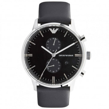 Watch strap Armani AR0397 Leather Black 22mm