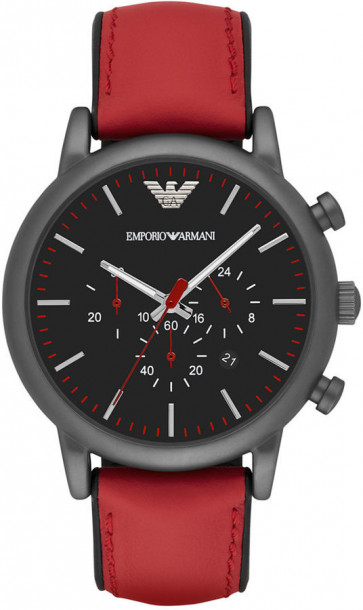 Watch strap Armani Exchange AR1971 Leather Red 22mm