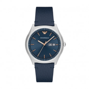 Watch strap Armani AR1978 Leather Blue 22mm