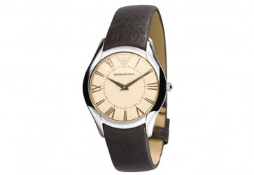 Armani watch strap AR2042 Leather Dark brown 18mm