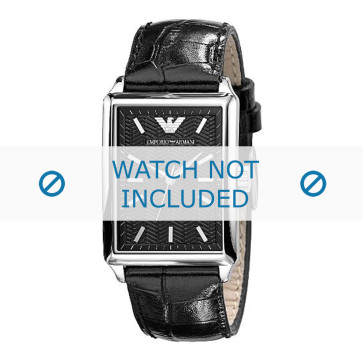 Watch strap Armani AR0406 Leather Black 20mm