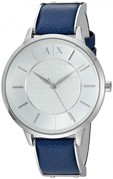 Watch strap Armani Exchange AX5318 Leather Blue 16mm