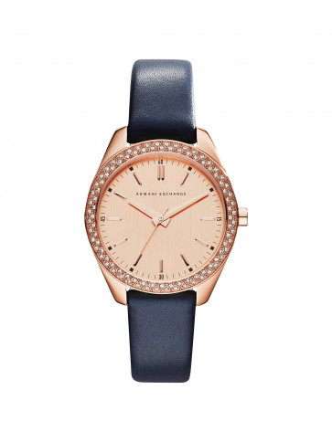 Watch strap AX5508 Leather Blue 16mm