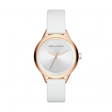 Watch strap AX5604 Leather White 16mm