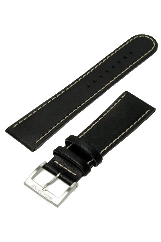 Watch strap Mondaine BM20011 Leather Black 22mm