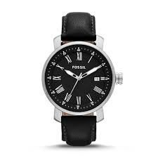 Watch strap Fossil BQ1015 Leather Black 20mm