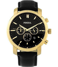 Watch strap Fossil BQ2199 Leather Black 22mm