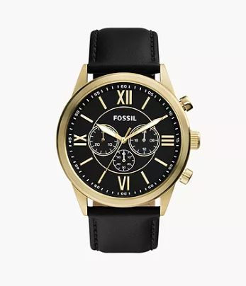 Watch strap Fossil BQ2823 Leather Black 26mm