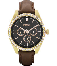 Watch strap Fossil BQ3060 Leather Brown 18mm