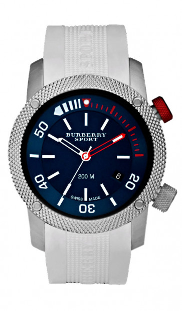 Watch strap Burberry BU7722 (Antima 31252) Rubber White