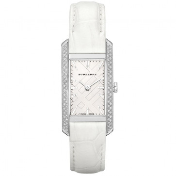 Watch strap Burberry BU9506 Crocodile skin White