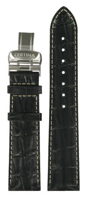 Watch strap Certina C53670294265A Leather Black 20mm