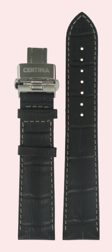Watch strap Certina C67470294296A / C600013684 Leather Black 20mm