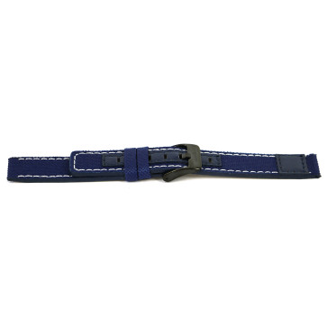 Watch strap Coolwatch CS.248 Leather/Textiles Blue 16mm