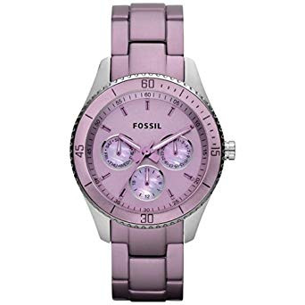 Watch strap Fossil ES3038 Camouflage fabric Purple 18mm