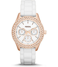 Watch strap Fossil ES3454 Silicone White 18mm