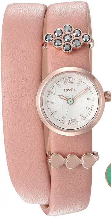 Watch strap Fossil ES4002 Leather Pink 13mm