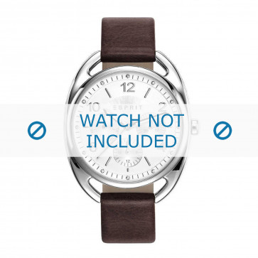 Watch strap Esprit ES108172-001 Leather Dark brown 17mm