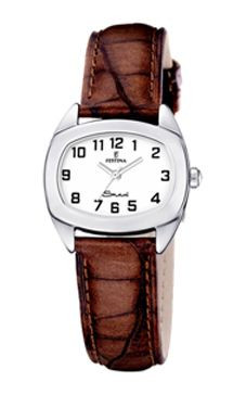 Watch strap Festina F16013-9 Leather Brown 16mm