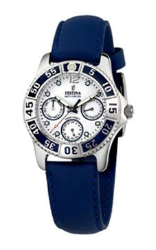 Watch strap Festina F16039-2 / F16039-6 Leather Blue 18mm