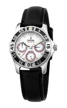Watch strap Festina F16039-3 / F16039-5 Leather Black 18mm