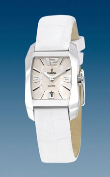 Watch strap Festina F16137-5 Leather White 16mm