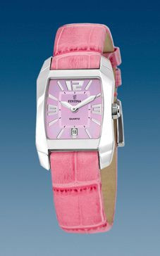 Watch strap Festina F16137-8 / F16137-9 Leather Pink 16mm