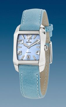Watch strap Festina F16137-C Leather Light blue 16mm