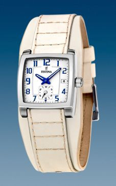 Watch strap Festina F16181-1 Leather Beige 17mm