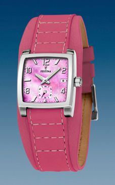 Watch strap Festina F16181-5 Leather Pink 17mm