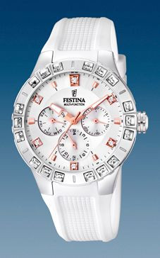 Watch strap Festina F16559 1 Silicone White 15mm