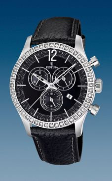 Watch strap Festina F16590-4 Leather Black 21mm