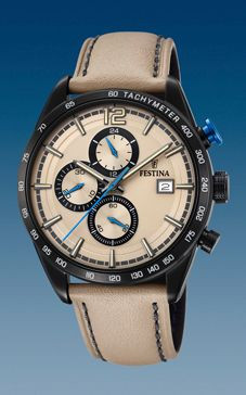 Watch strap Festina F20344-1 Leather Beige 22mm