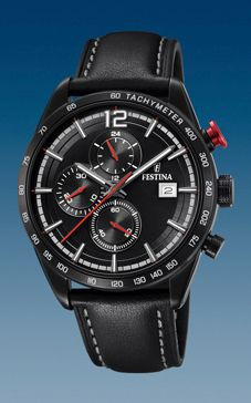 Watch strap Festina F20344-3 Leather Black 22mm