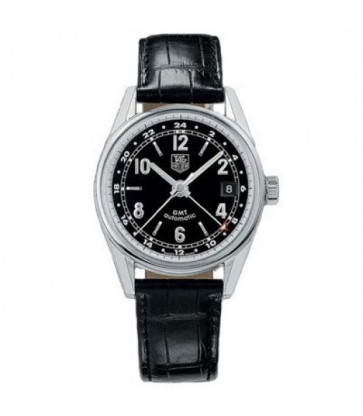 Watch strap Tag Heuer WV2113 / FC6170 Crocodile skin Black 18mm