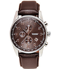 Watch strap Fossil FS4762 Leather Brown 24mm