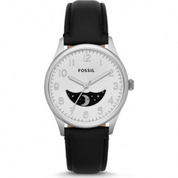 Watch strap Fossil FS4846 Leather Black 20mm
