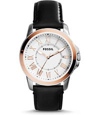 Watch strap Fossil FS4965 Leather Black 20mm