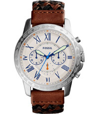 Watch strap Fossil FS5298 Leather Brown 22mm