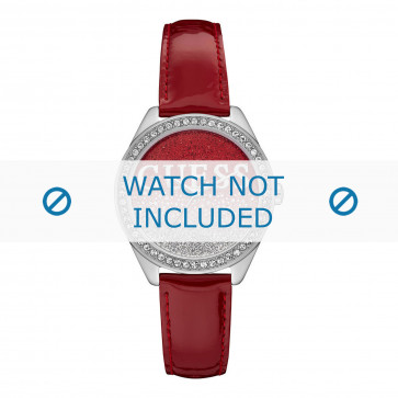Guess watch strap W0823L3 Glitter Girl Leather Red 16mm + red stitching