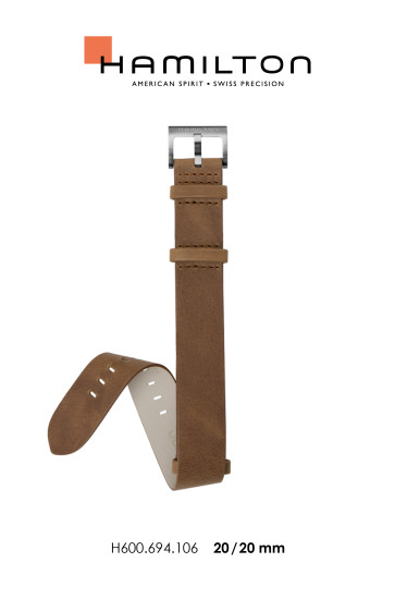 Watch strap Hamilton H600.694.106.H690694106 Leather Brown 20mm