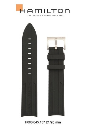 Watch strap Hamilton H001.77.555.335.01 H775550 H600645107 Rubber 21mm