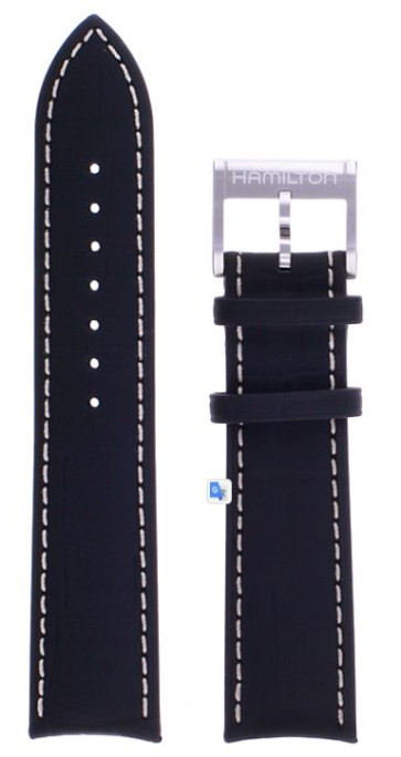 Watch strap Hamilton H690375105 Leather Black 22mm