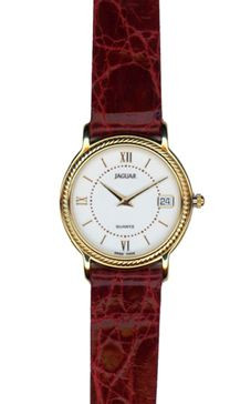 Watch strap Jaguar J601-1 / J601-7 Leather Bordeaux 14mm