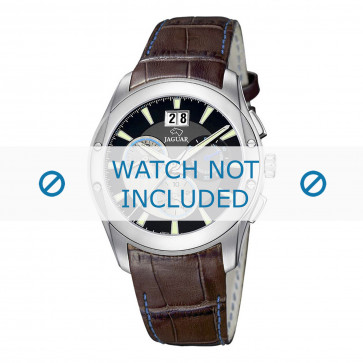 Jaguar watch strap J615-4 Croco leather Brown 22mm + blue stitching