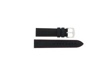 Watch strap Universal JD752-RS Silicone Black 20mm