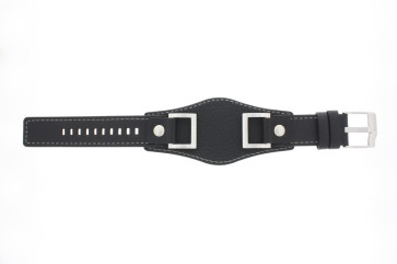 Fossil watch strap JR1156 Leather Black 24mm + default stitching