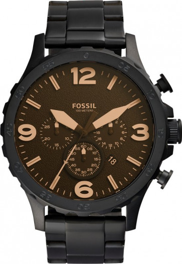 Watch strap Fossil jr1356 Steel Black 24mm